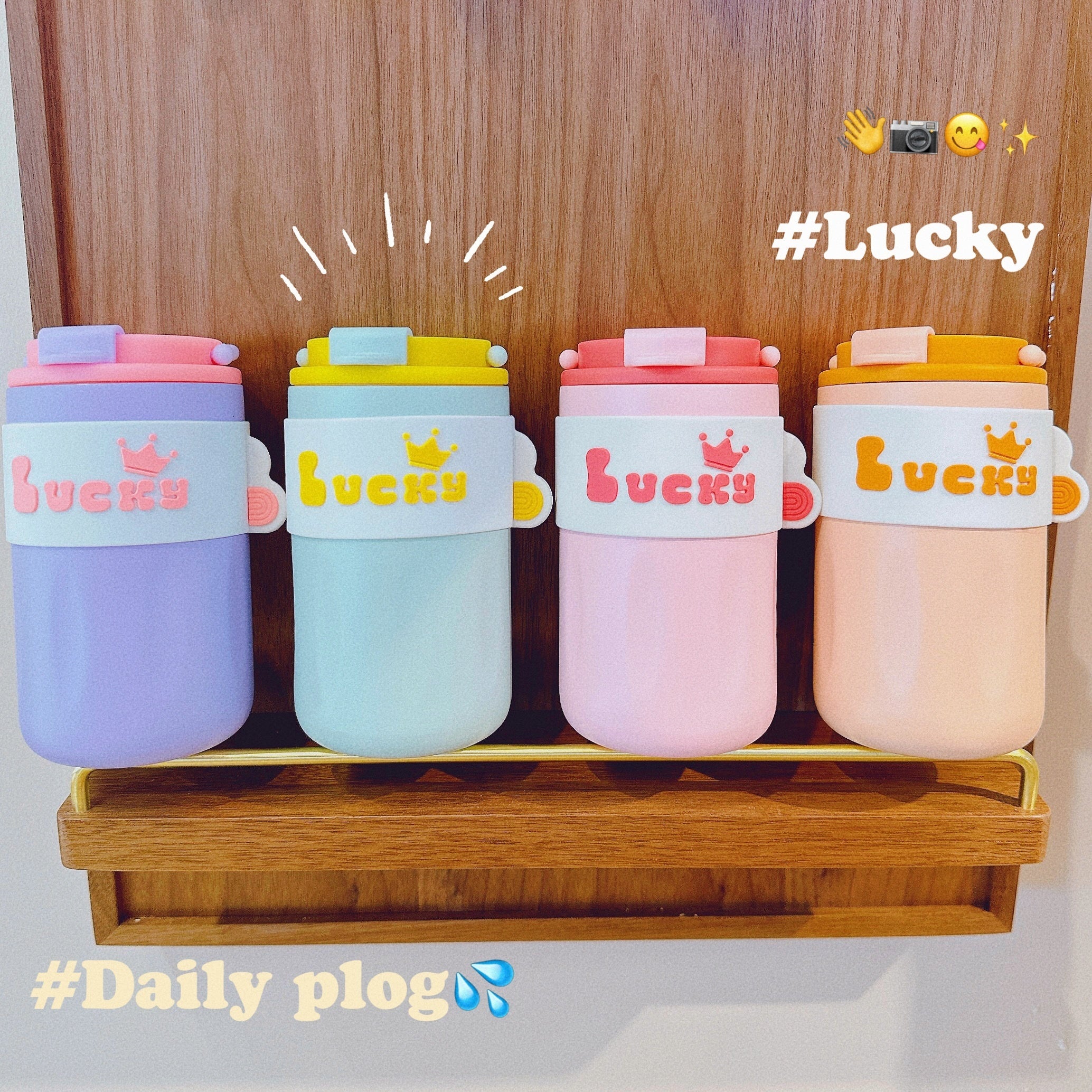 420ml Lucky Insulation Cup Girl Portable Stainless Steel Water Cup