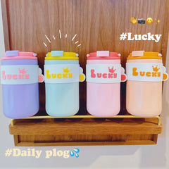 420ml Lucky Insulation Cup Girl Portable Stainless Steel Water Cup