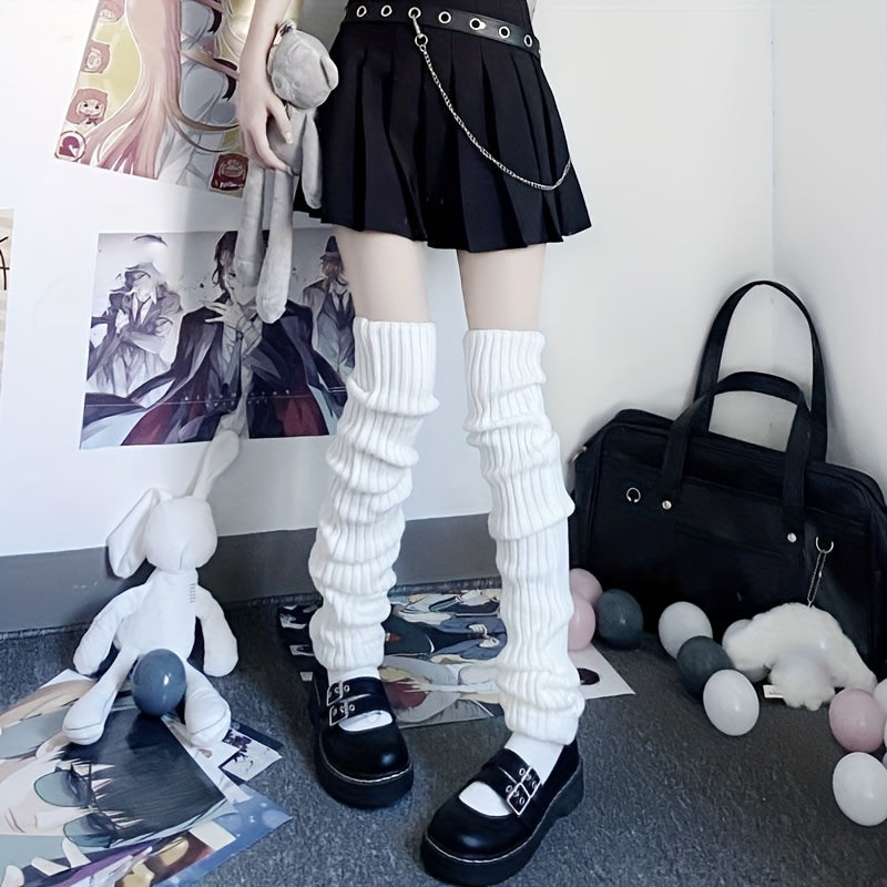 Rib Knit Leg Warmers Harajuku Style Socks