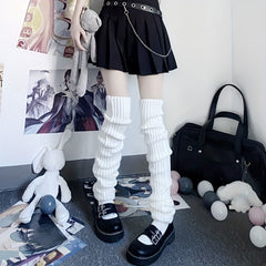 Rib Knit Leg Warmers Harajuku Style Socks
