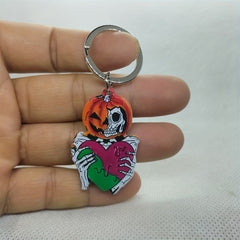 Acrylic Halloween Pumpkin Ghost Keychain Handbag Pendant