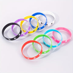 9pcs Skull Silicone Sports Bracelets Elastic Men's Jewelry Gift