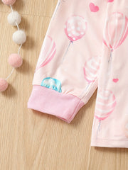 2pc Toddler Girls Balloon Graphic Pajama Set