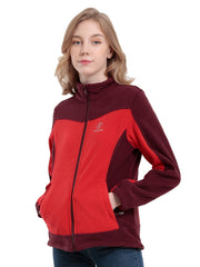 Women's Two Tone Zipper Front Winter Jacket Windproof Soft shell Thermal Coat