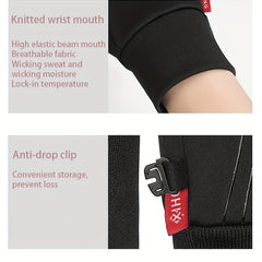 Men's Winter Cycling Gloves Windproof Waterproof Fleece Warm Touch Screen