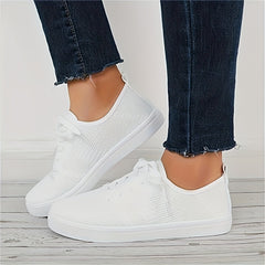 Women's Lace-up Mesh Weaving Sneakers Breathable Platform Shoes
