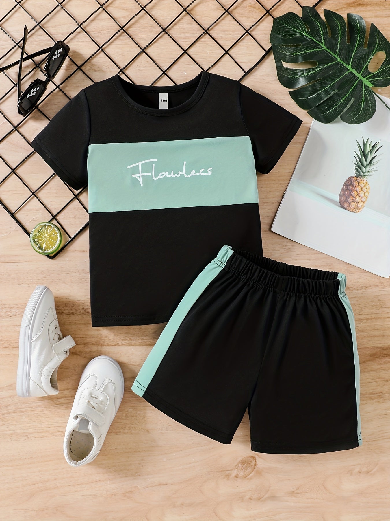 Boys Block Outfit Shorts & T shirt Summer Kids Clothes