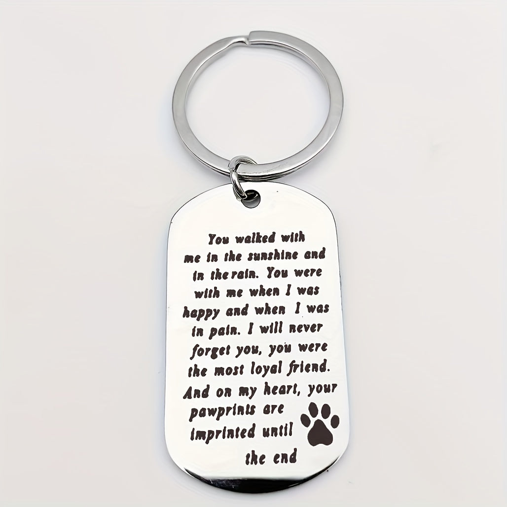 Pet Memorial Keychain Dog Cat Sympathy Gift A Loyal Keyring