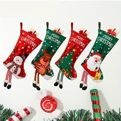 2pcs Christmas Stockings Gift Bags Candy Bags Christmas Supplies