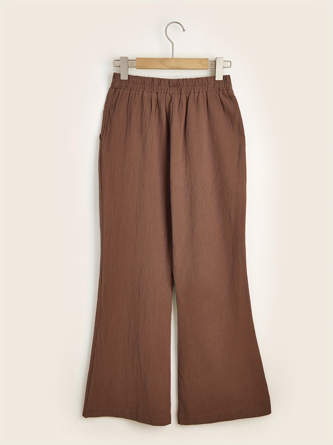 Drawstring Lace up Loose Pants Casual Solid Wide Leg