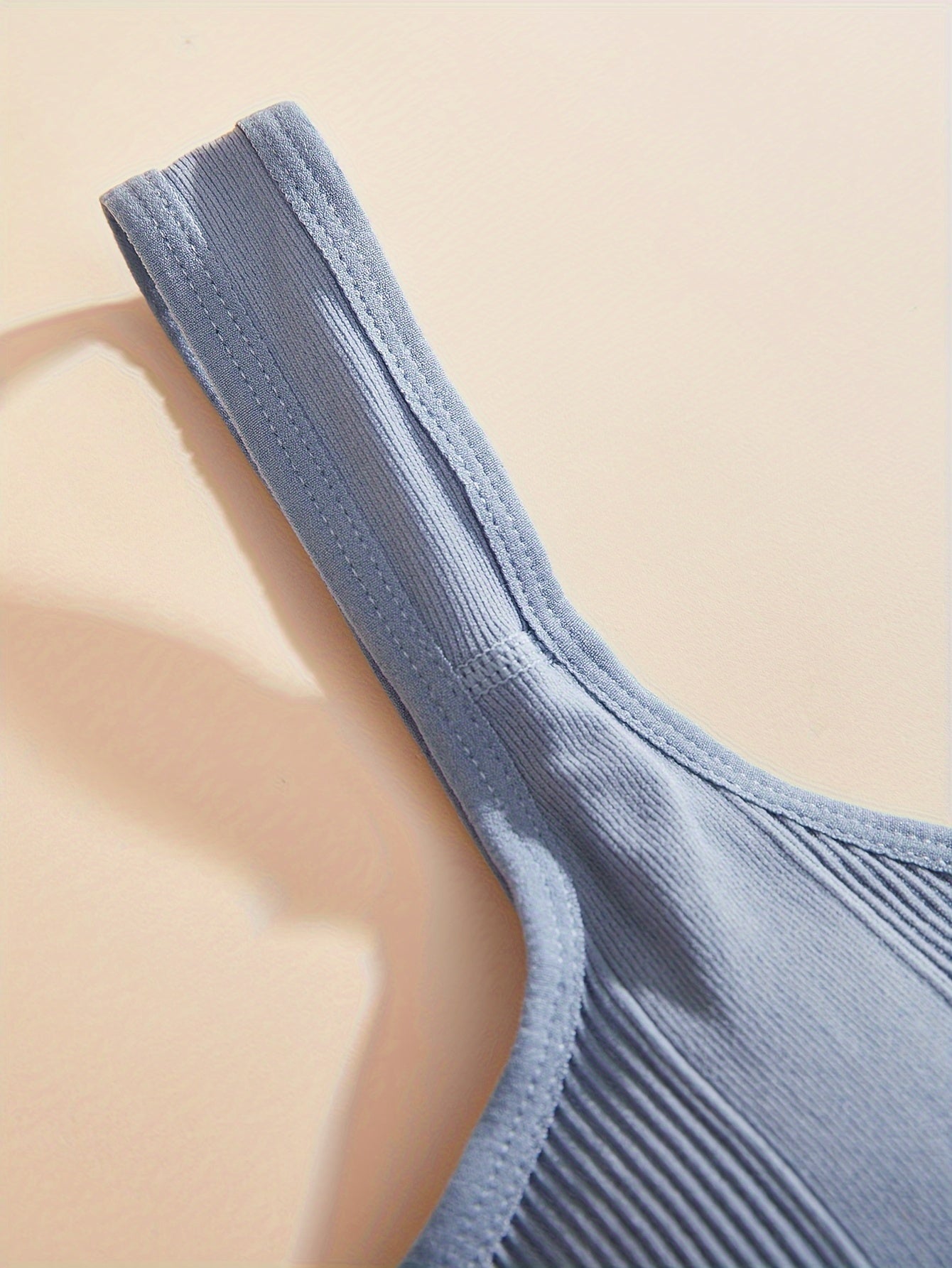 6pcs Ribbed Sports Bras Breathable Workout Bra Women's Underwear