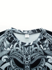 Men's 3D Print T-Shirt & Active Shorts Set for Fitness