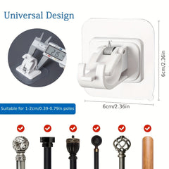 4pcs Self Adhesive Wall Hooks for Shower Curtains No Drilling Required