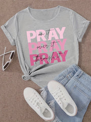 Sports Short Sleeve T-shirt Letter Print Casual Slim Tops For Women