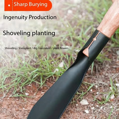 2pcs Manganese Steel Shovels w/ Wood Handles - Garden Planting Tools