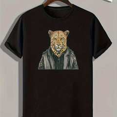 Leopard Print Men's Graphic T-shirt Casual Comfy Tees For Summer