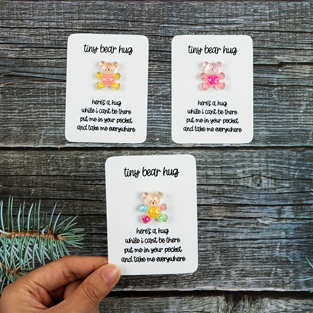 3pcs Pocket Hug Bear Resin Gift - Birthday, Anniversary, Mother s Gift