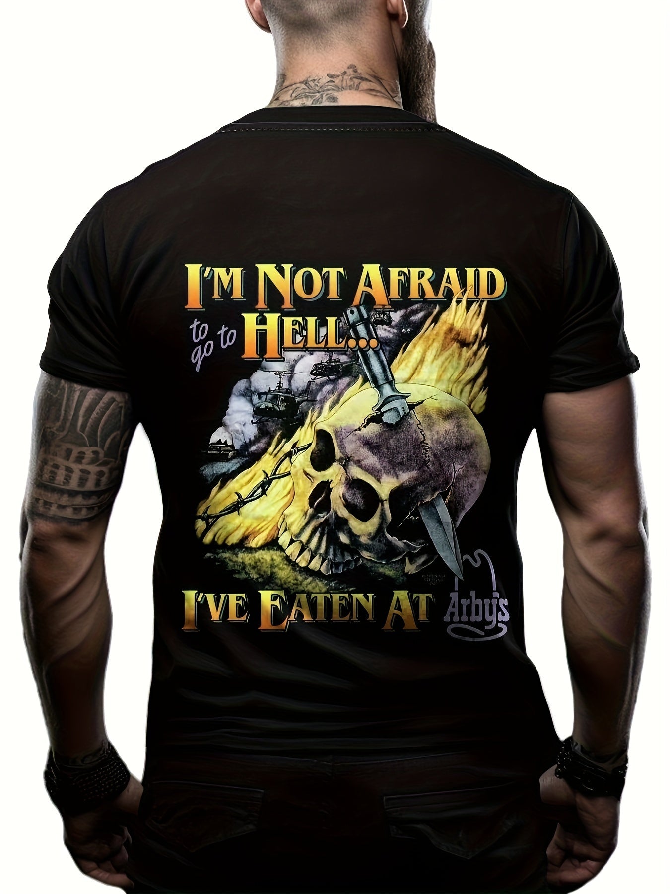 Skull Pattern Print Men's Short Sleeve T-shirt Graphic Tee Men's Summer Clothes