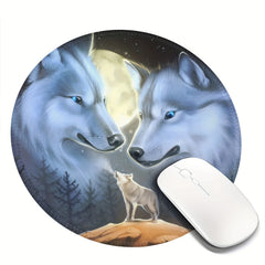 Wolf Growl Pattern Mouse Pad 20x20cm - E-Sport Work From Home Non-Slip Rubber