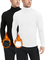 Men's Turtleneck Fleece Warm Fitness Running Top For Autumn And Winter