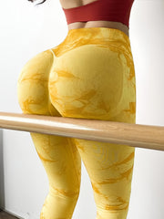 Tie Dye Seamless Yoga Leggings High Waist Fitness Sports Pants