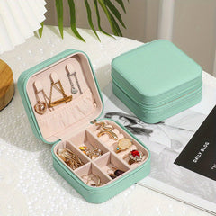 Portable Travel Jewelry Organizer Box PU Leather Storage Case