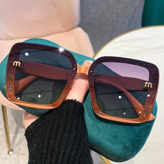 Large Square Sunglasses Mod Letter Beach UV400