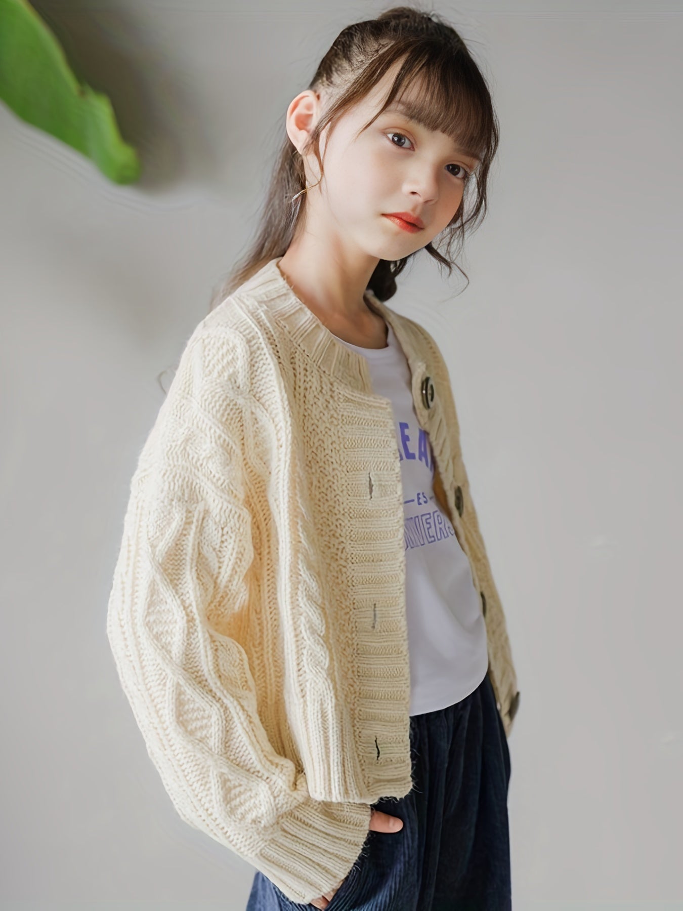 Girls Button Front Knitwear for Fall Winter Christmas Gift