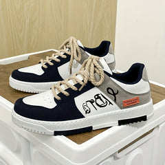 Men's Block Lace-up Skate Shoes Outdoor Casual Sneakers