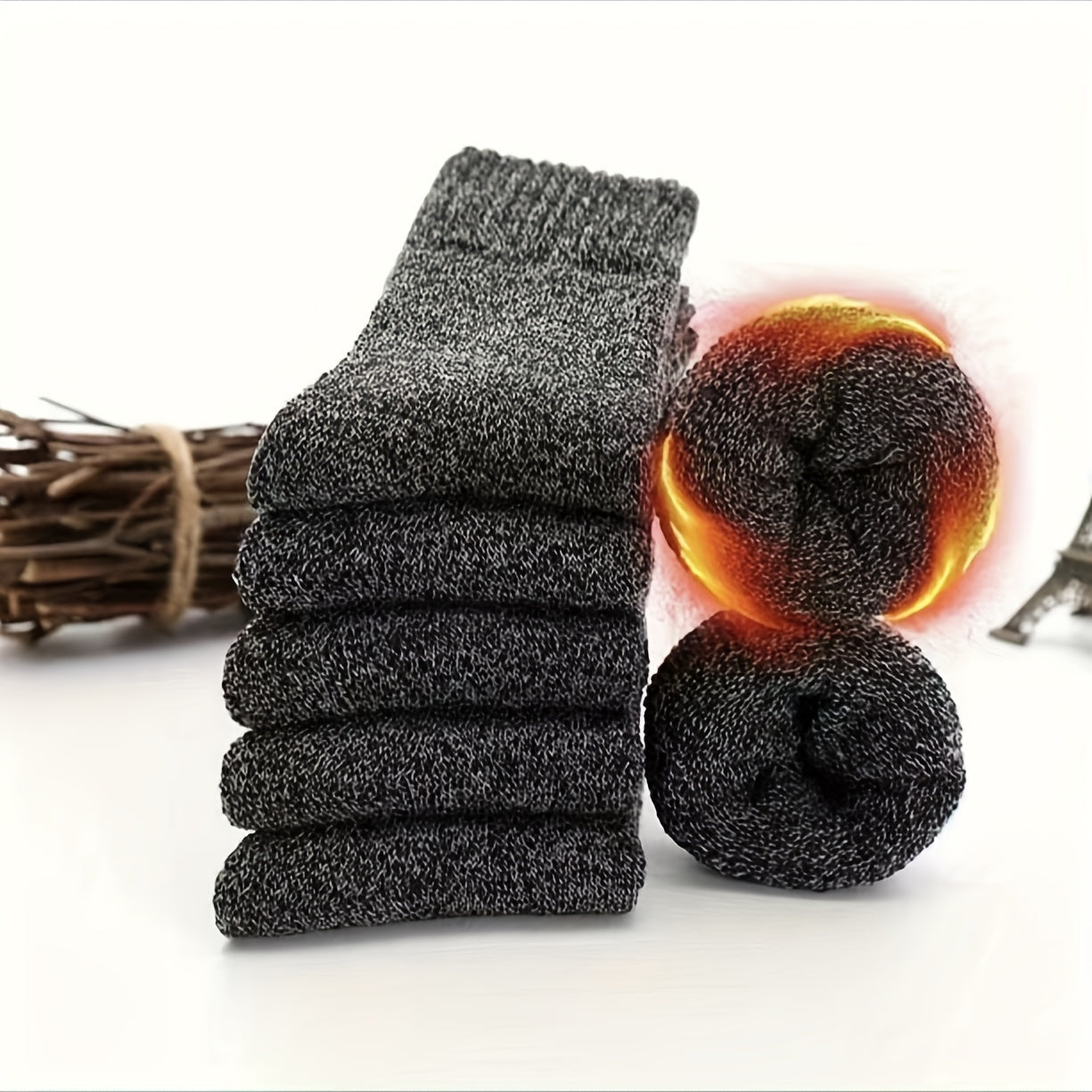 5 Pairs Outdoor Casual Warm Wool Socks for Men