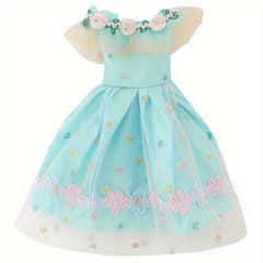 Green Floral Lace Mini Dress for 29 Dolls - Perfect Party Outfit