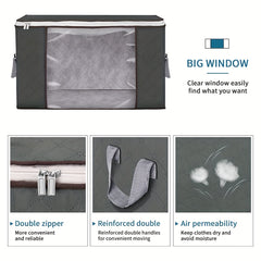 Durable 90L Large Storage Bags with Handles Foldable Closet Organizer