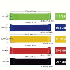 5pcs Yoga Resistance Bands Fitness Stretching Band Hip Lifting Body Shaping