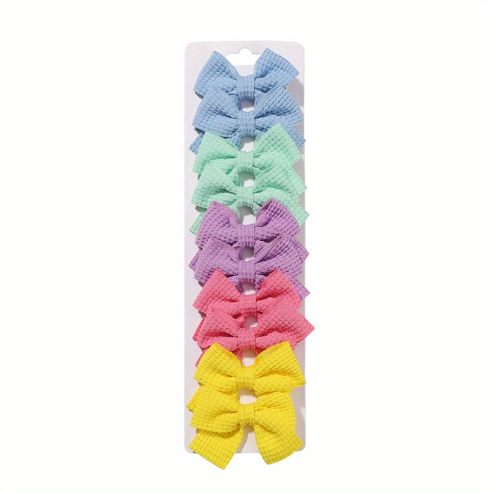 10pcs Solid Bow Hair Clips Princess Hair Accessories