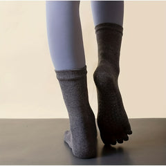 Mid Calf Yoga Socks Anti-Skid Gripper Sports Socks