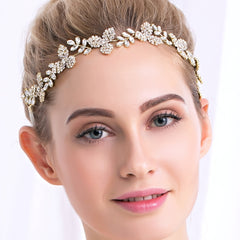 Golden Crystal Tiara Rhinestone Bridal Headband