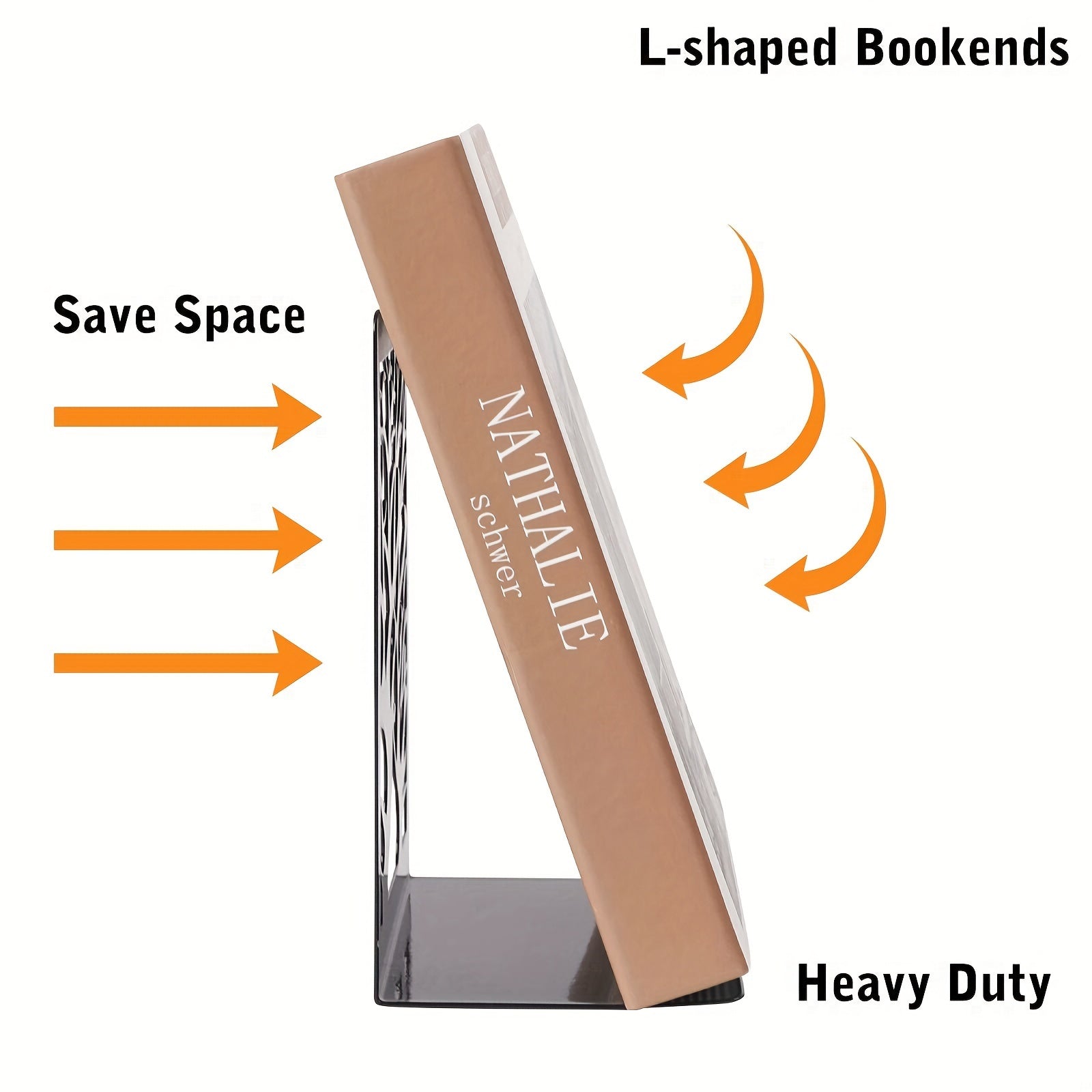 4pcs Book Stands Non Slip Book Stopper for Bookshelf Decor