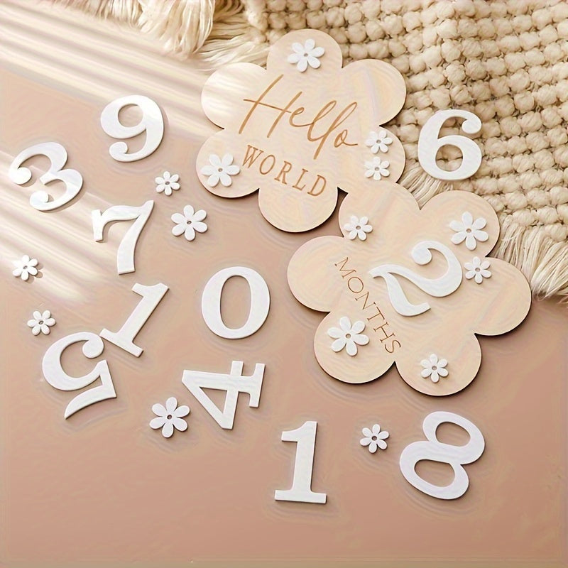 Flower Birth Memorial Plaque Bath Gift 'S Birthday Photo Props