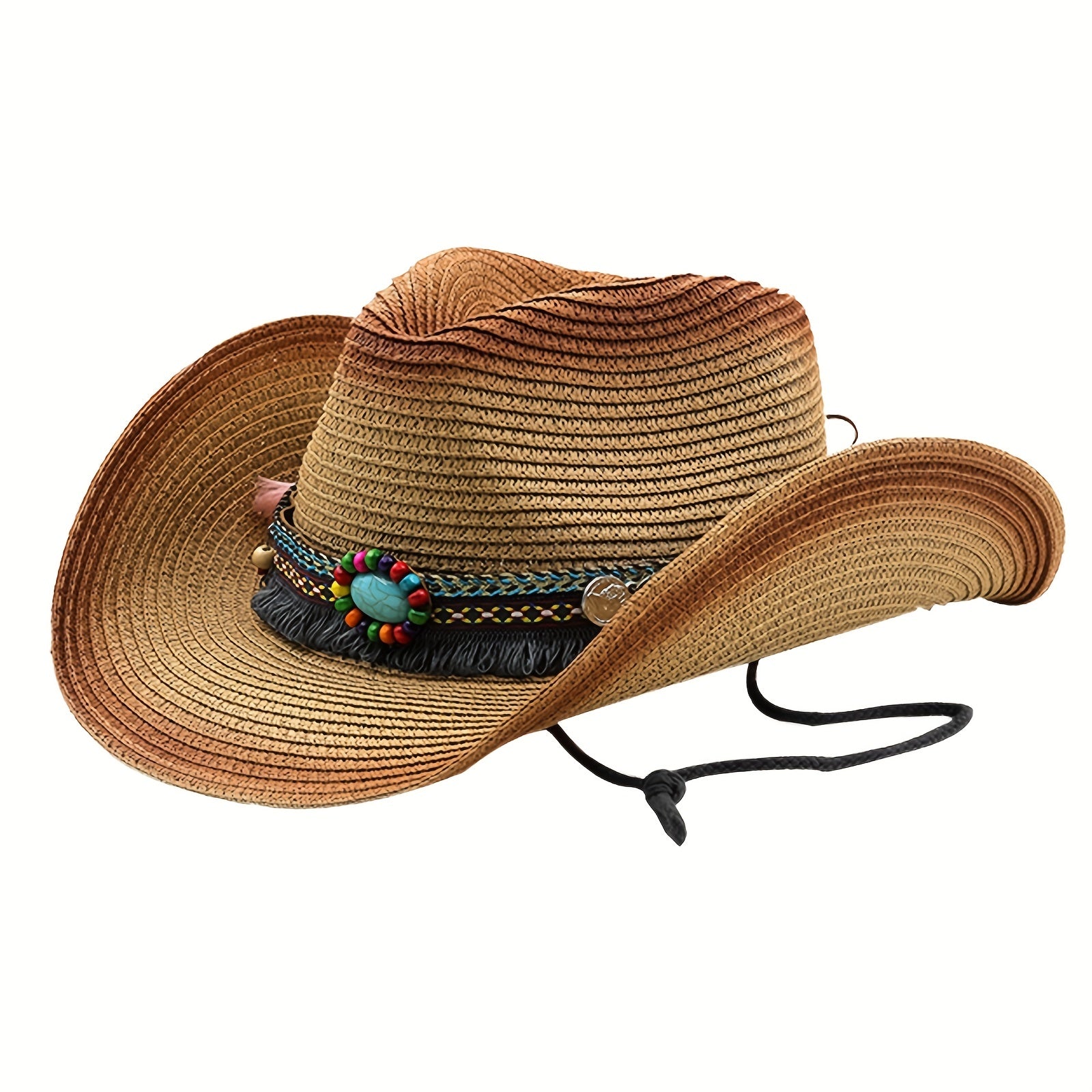 Vintage Straw Hat Sun Hat Western Cowboy Boho Style