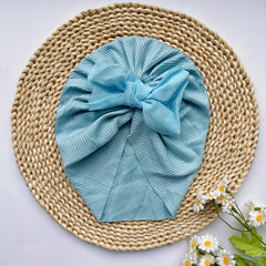 Soft Elastic Flower Baby Hat With Bow for Girl