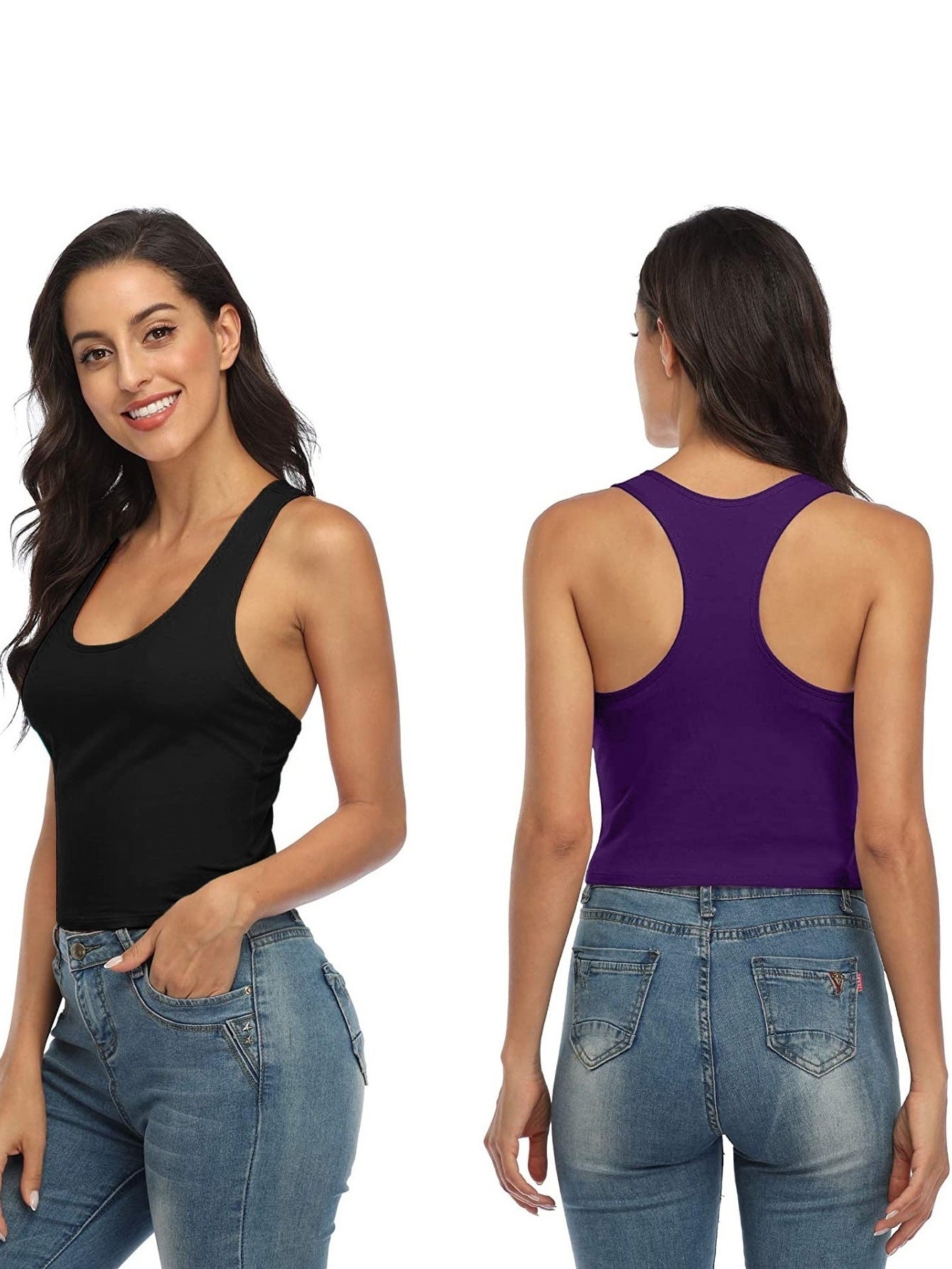 2-Pack Racerback Tank Tops Sleeveless Summer Top