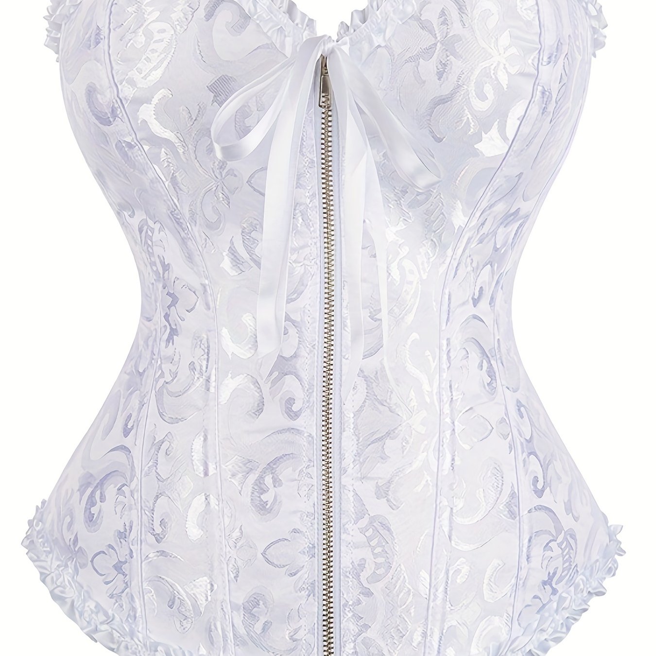 Strapless Corset Bustier Body Shaper Lace Up Zipper