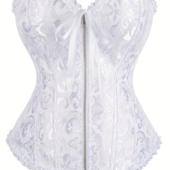 Strapless Corset Bustier Body Shaper Lace Up Zipper