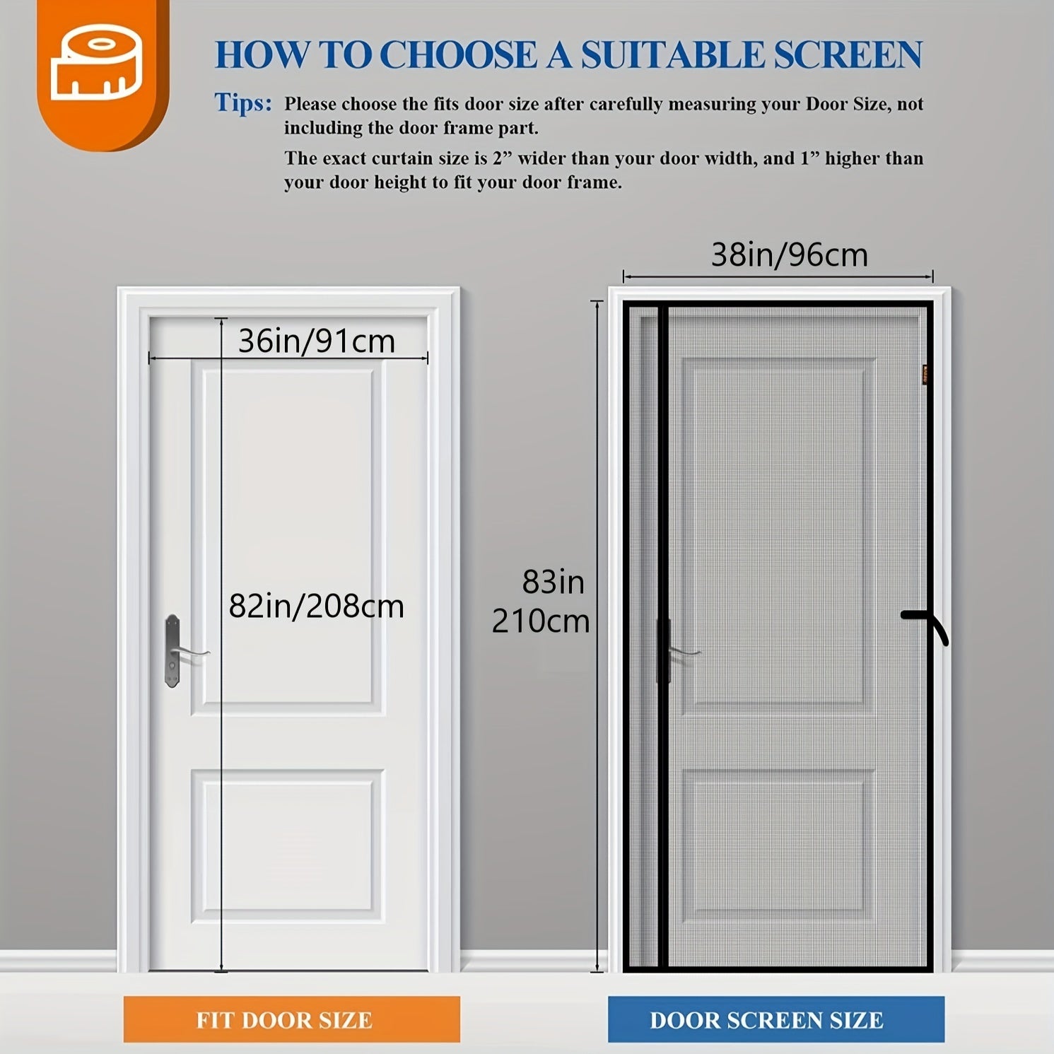 Magnetic Screen Door for Single Front Doors