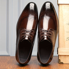 Men's Brogue Lace up Oxford Shoes Smart Casual Dress Shoes