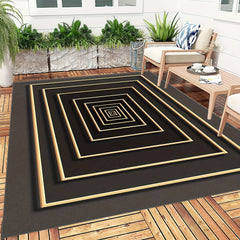 Waterproof Geometric Rug: Non Slip Indoor Outdoor Lightweight & Machine Washable