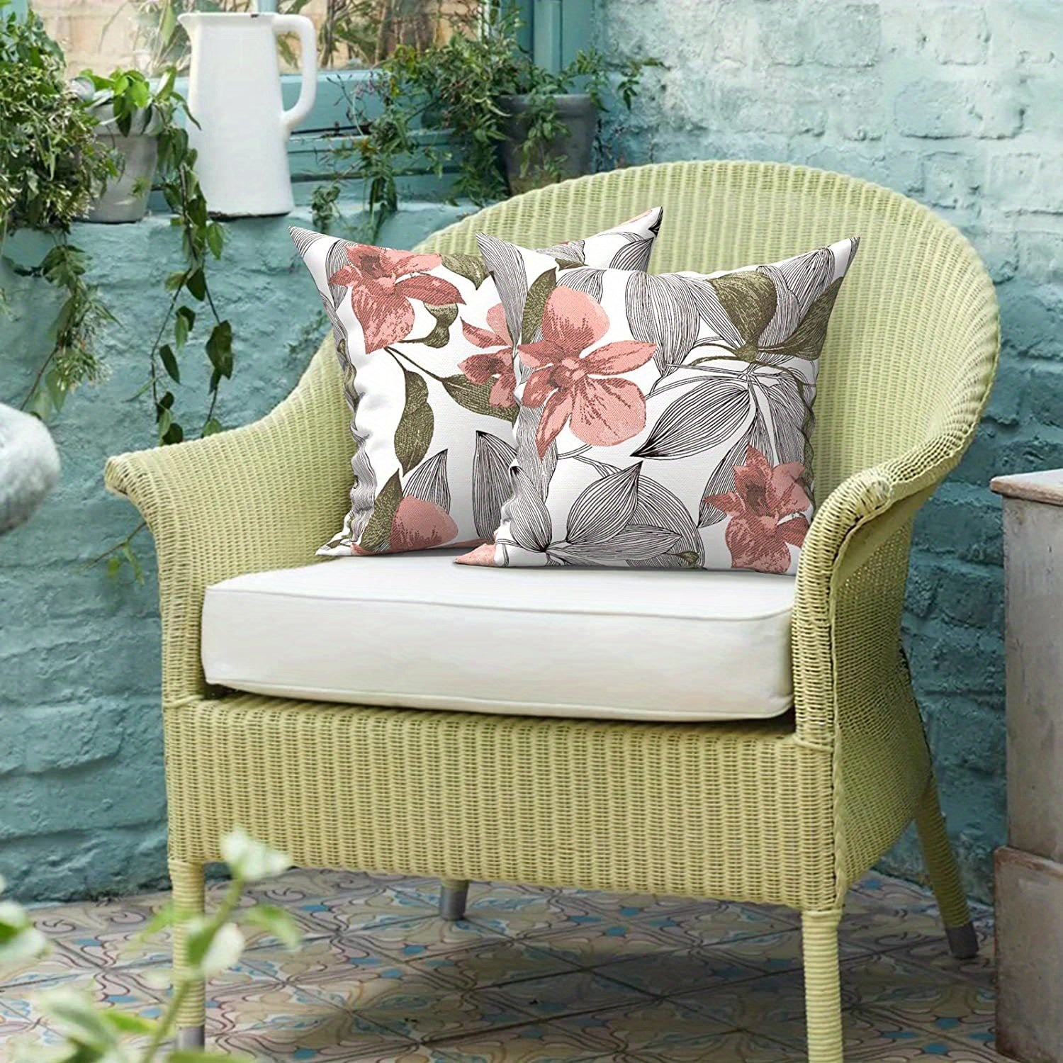 Waterproof Double Sided Printed Linen Outdoor Pillowcase 45x72cm