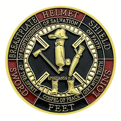 God's Armor Challenge Coin Fireman Pray In God We Trust