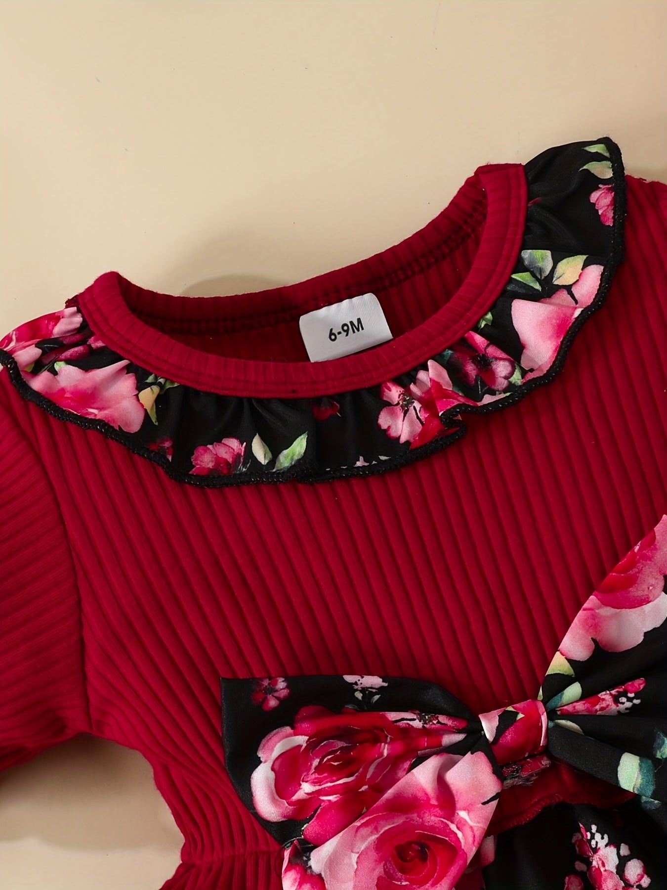 2pc Baby Girls Floral Print Dress & Headband Set Clothes