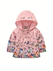Girls Butterfly Cartoon Hooded Jacket